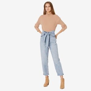 JOES JEANS Women’s Straight Leg Paperbag The Brinkley Belted Jeans Tatra 29 NWT